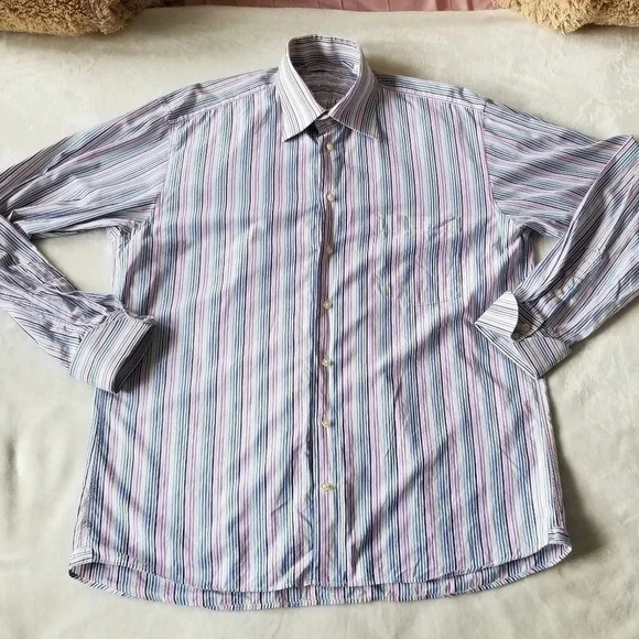 Jack Lipson Signature Men's 16 Large Striped Shirt - Picture 1 of 6